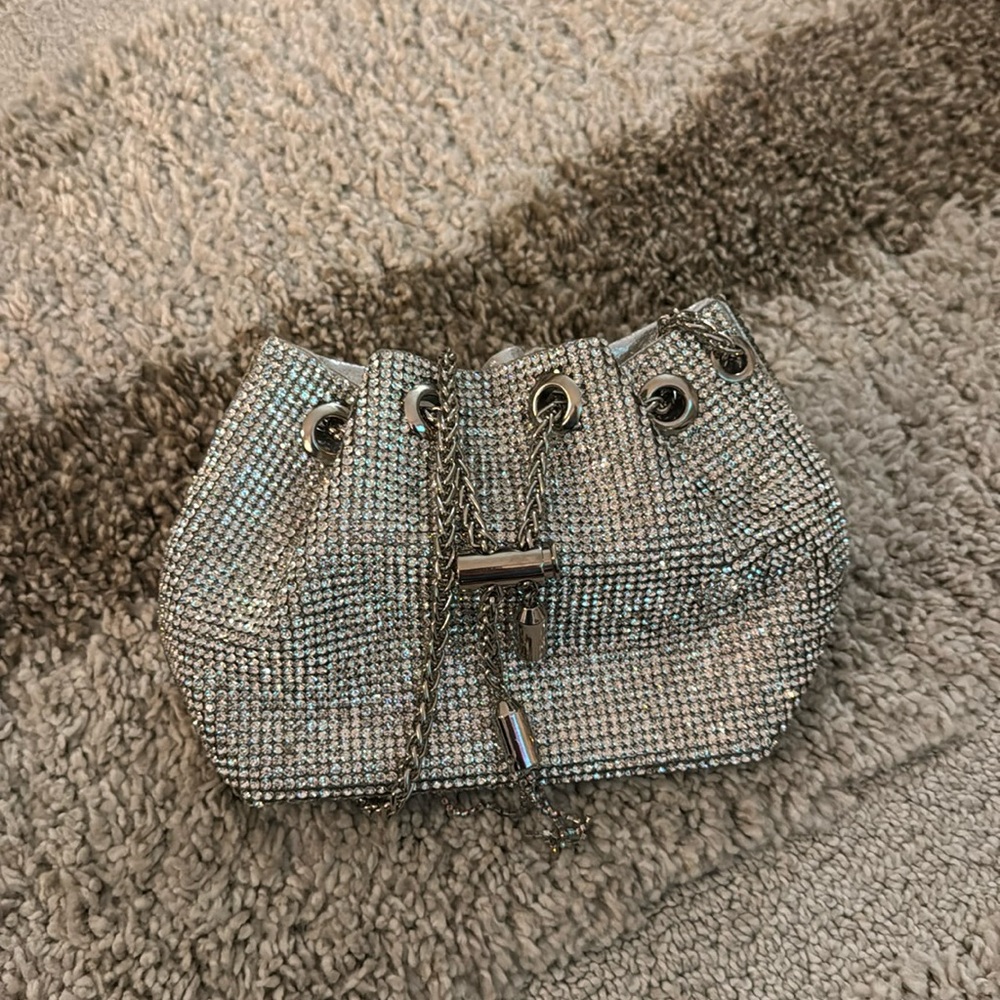 Aqua silver rhinestone purse!
